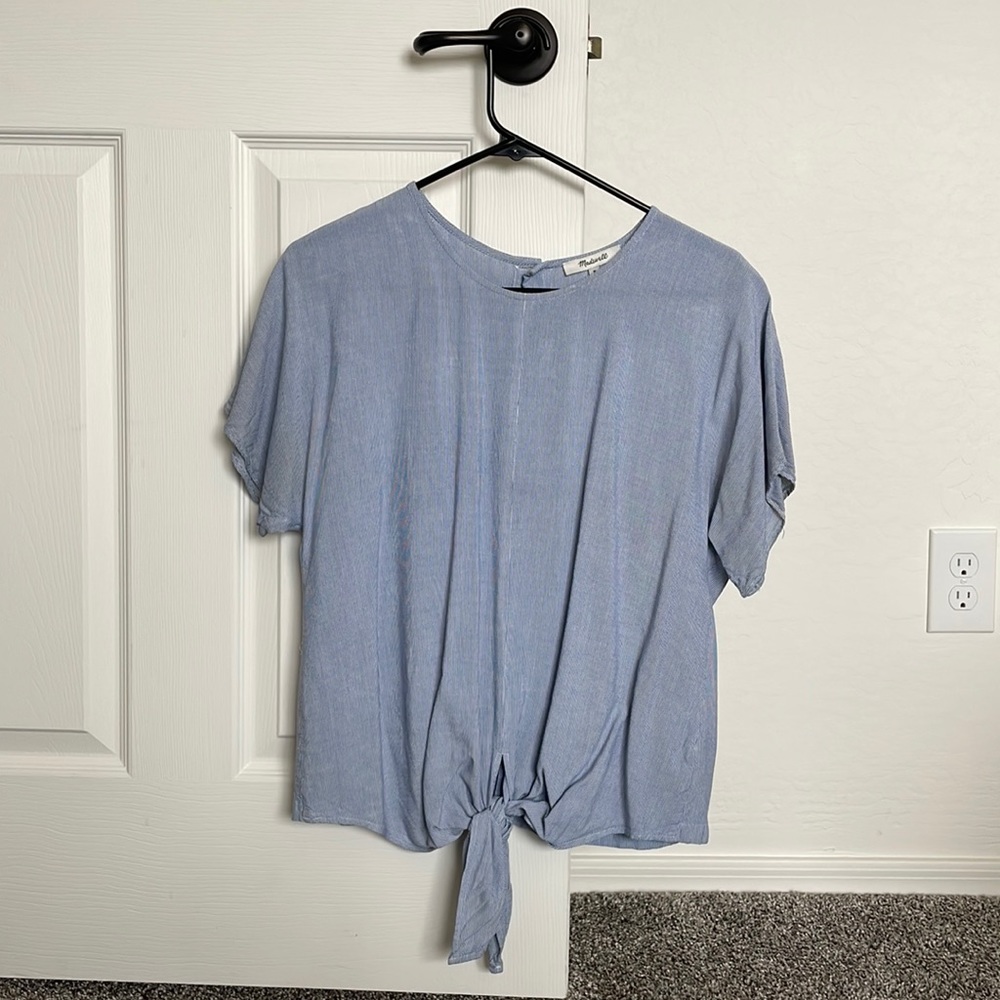 Madewell Blue and White Striped Top